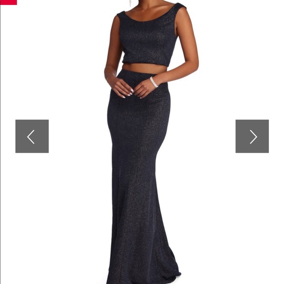 MARIAH TWO PIECE GLITTER DRESS - Picture 1 of 4